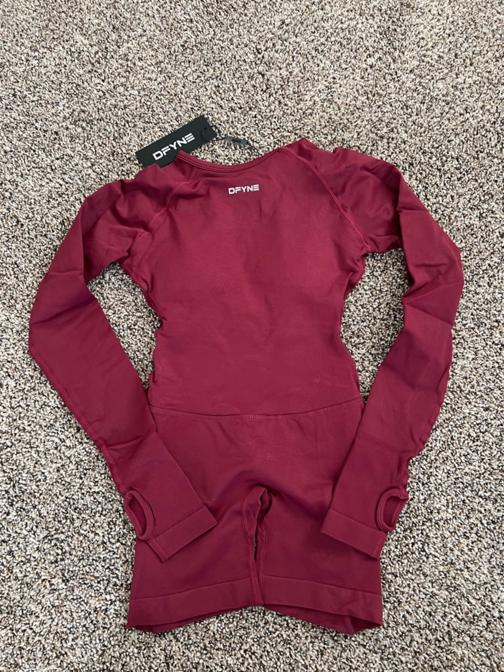 DFYNE Women's Long Sleeve Maroon Performance Top